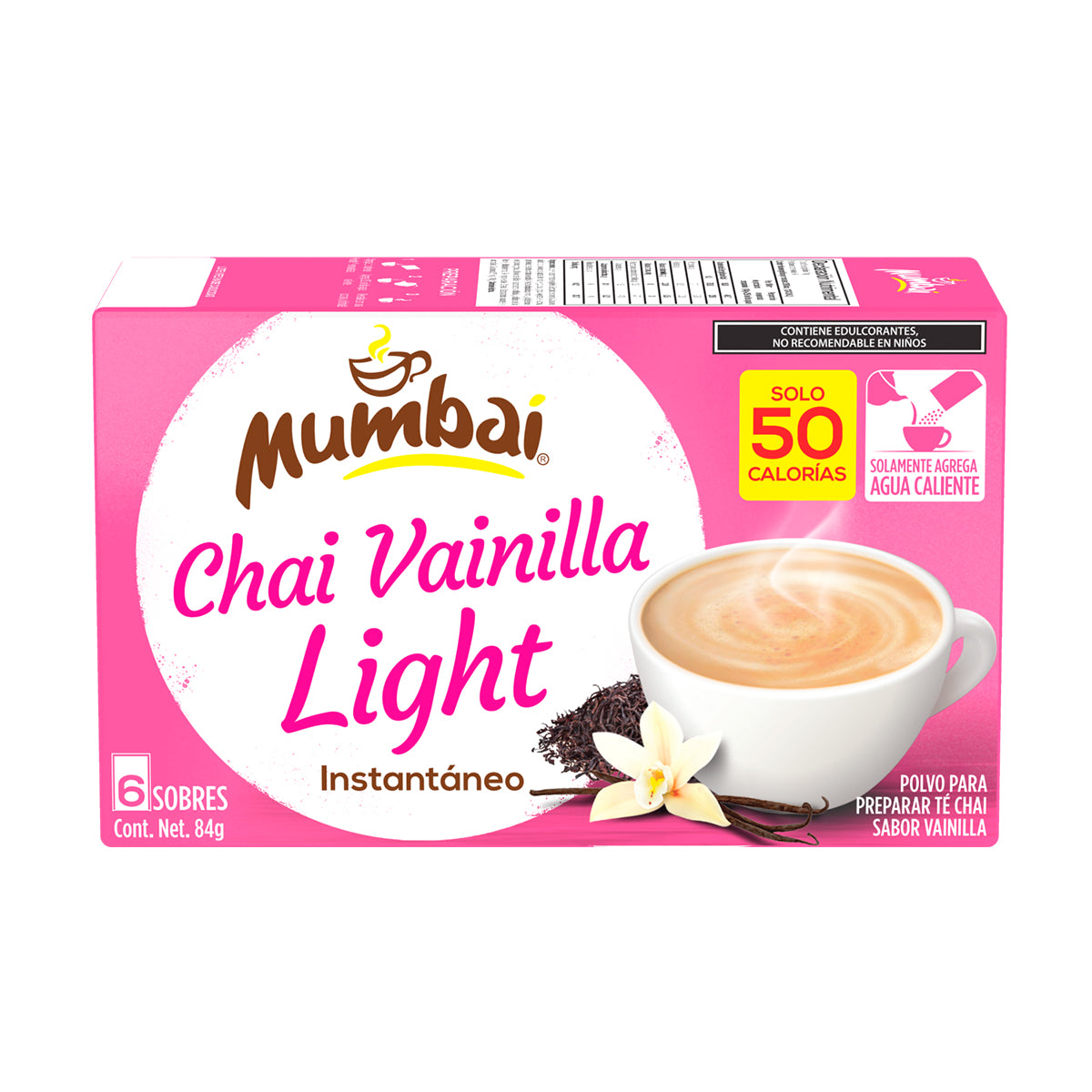 Mumbai Té Chai Light sabor Vainilla 6 sobres