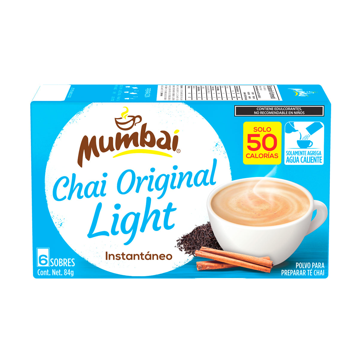 Mumbai Té Chai Light Original 6 sobres