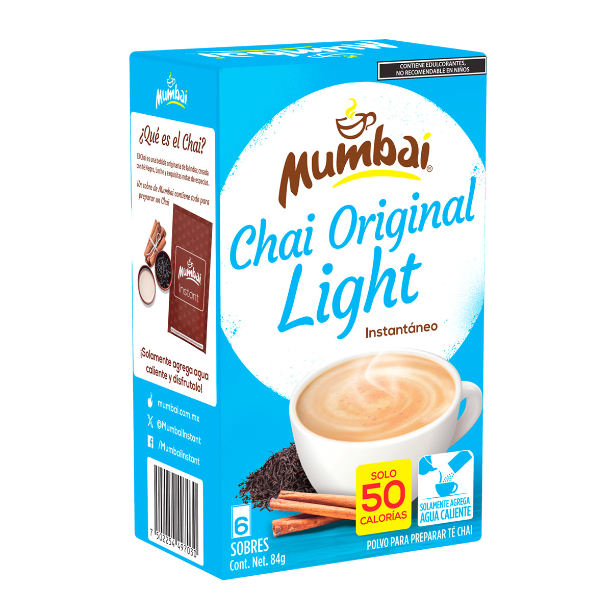 Mumbai Té Chai Light Original 6 sobres