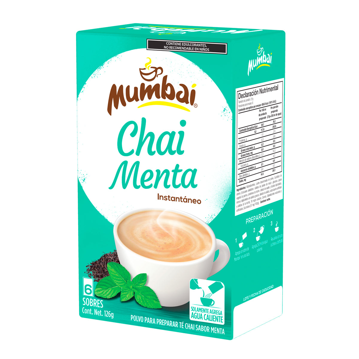 Mumbai Té Chai sabor Menta 6 sobres