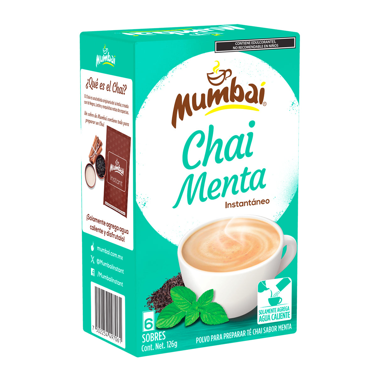 Mumbai Té Chai sabor Menta 6 sobres