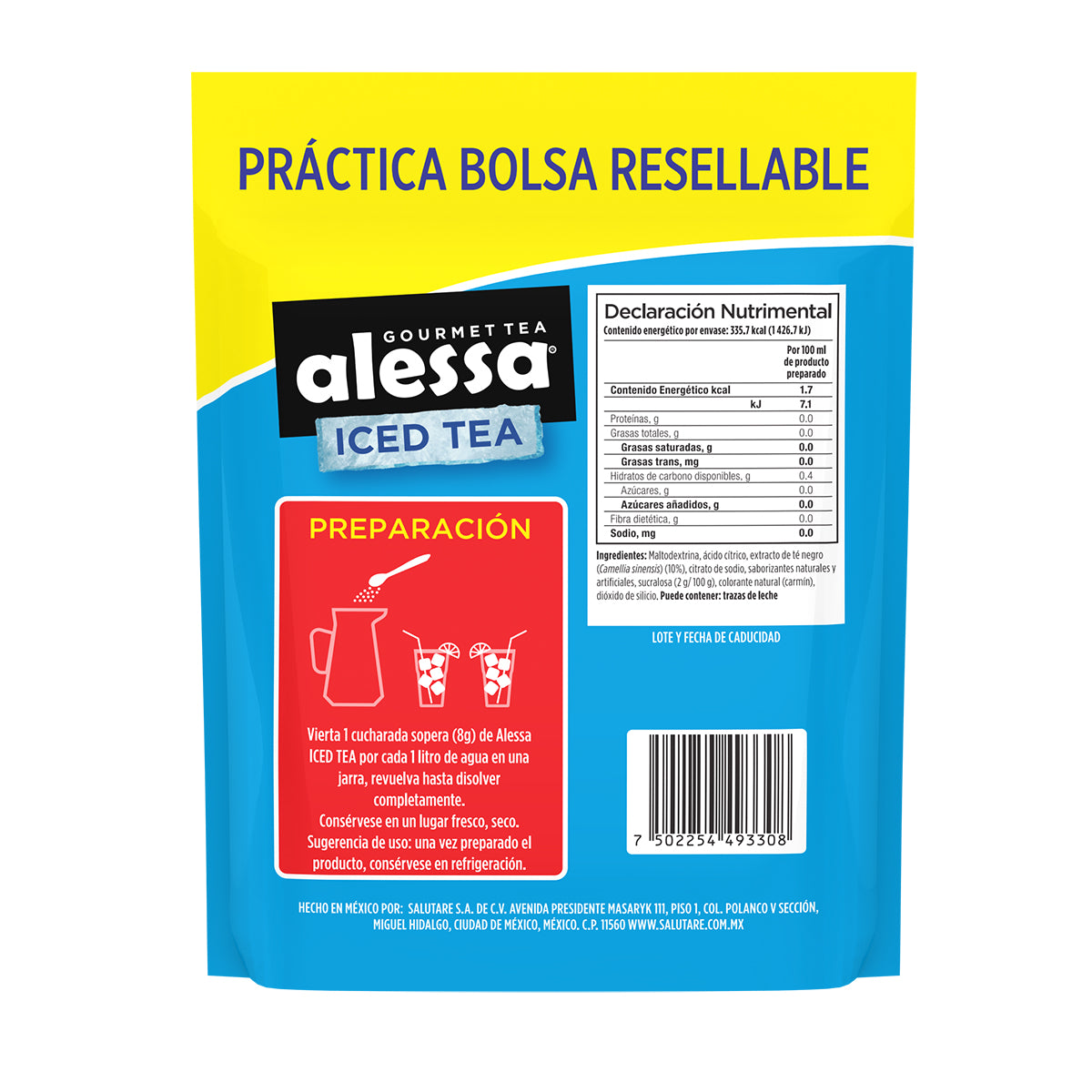 Alessa Té Helado sabor Jamaica Limón