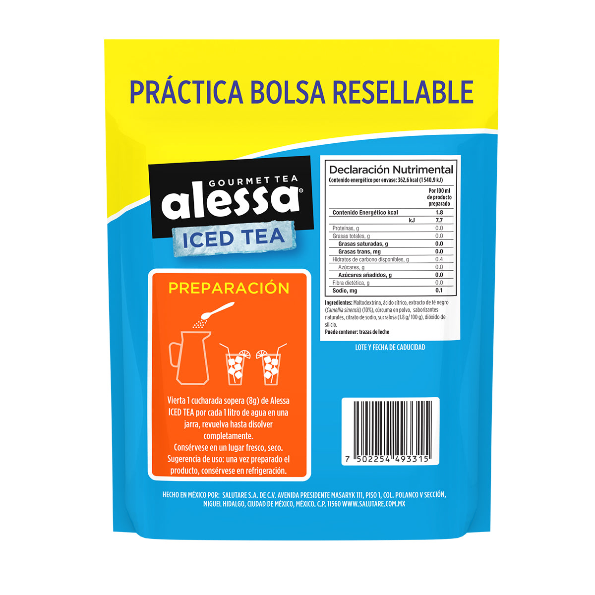 Alessa Té Helado Jengibre Cúrcuma Limón