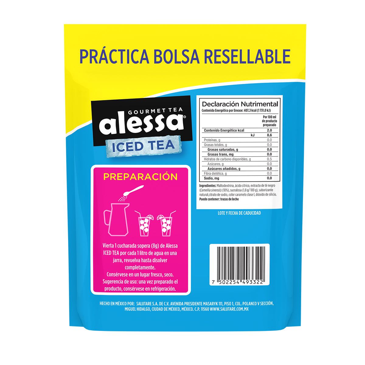 Alessa Té Helado sabor Negro Durazno