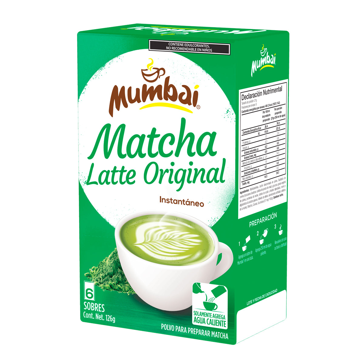 Mumbai Matcha Latte Original 6 sobres