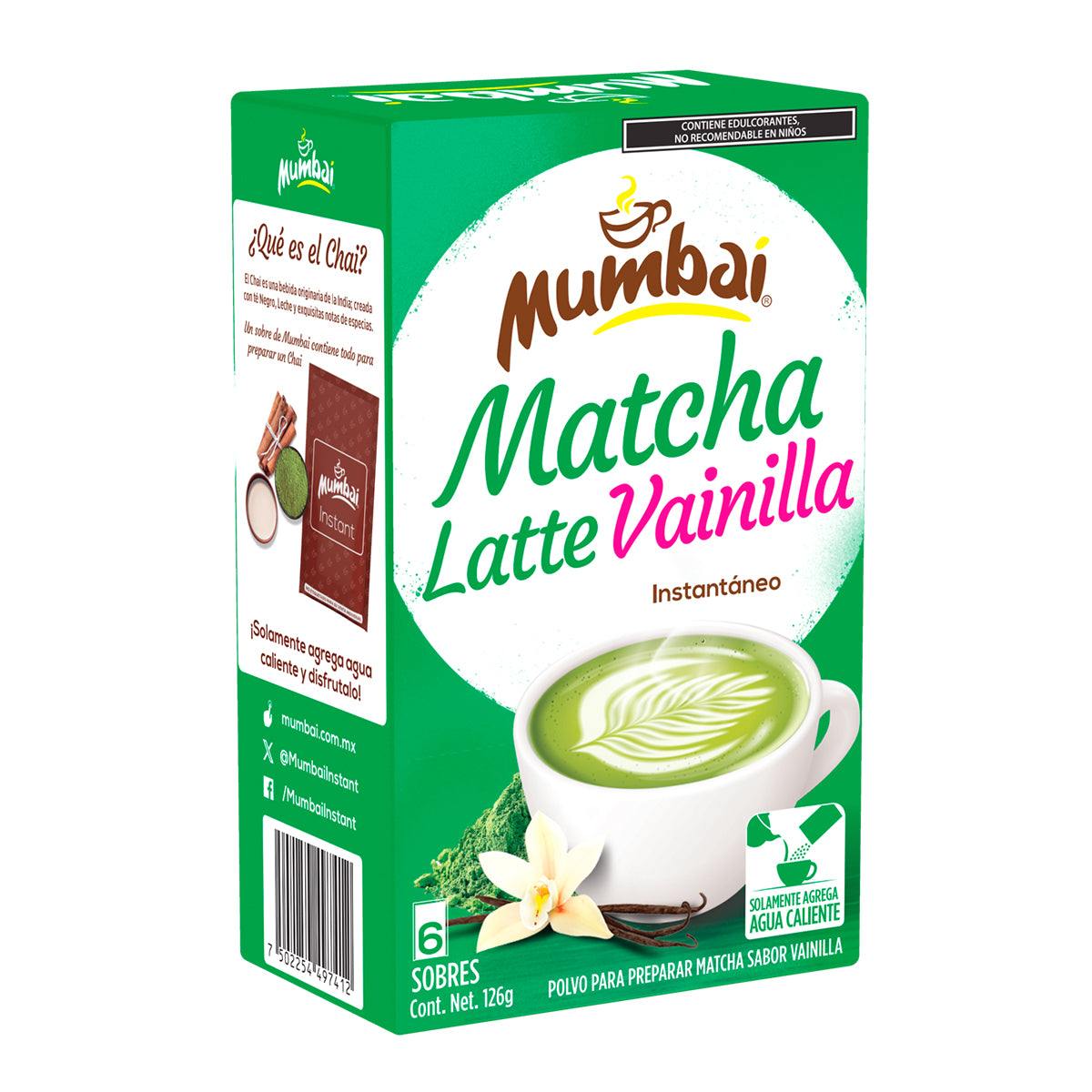 Mumbai Matcha Vainilla 6 sobres
