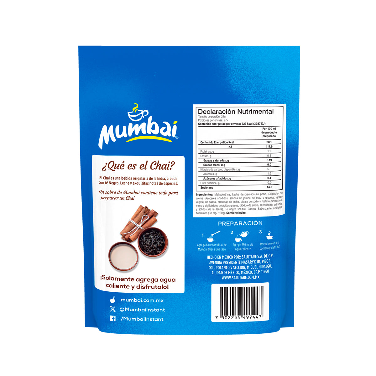 Mumbai Té chai Original Bolsa 200g