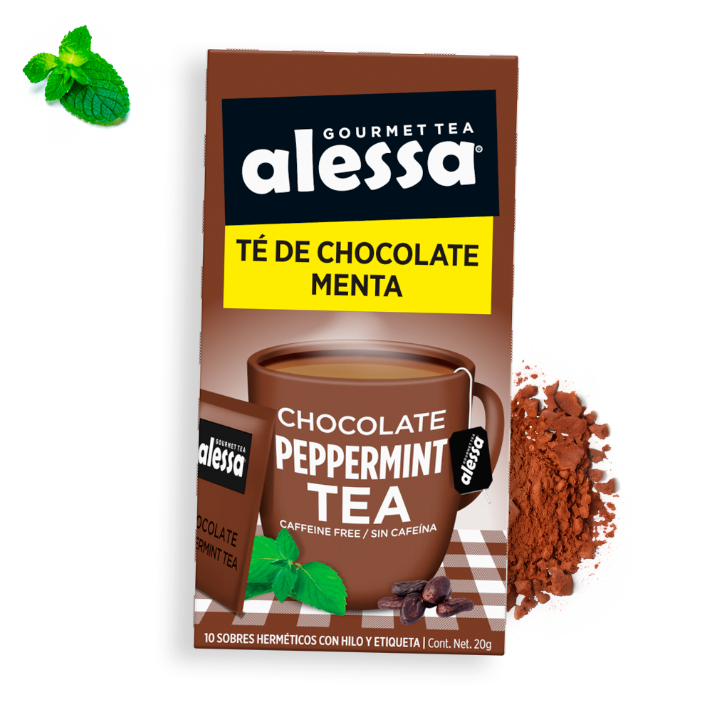 Alessa Té Gourmet Chocolate Peppermint Tea 10 sobres