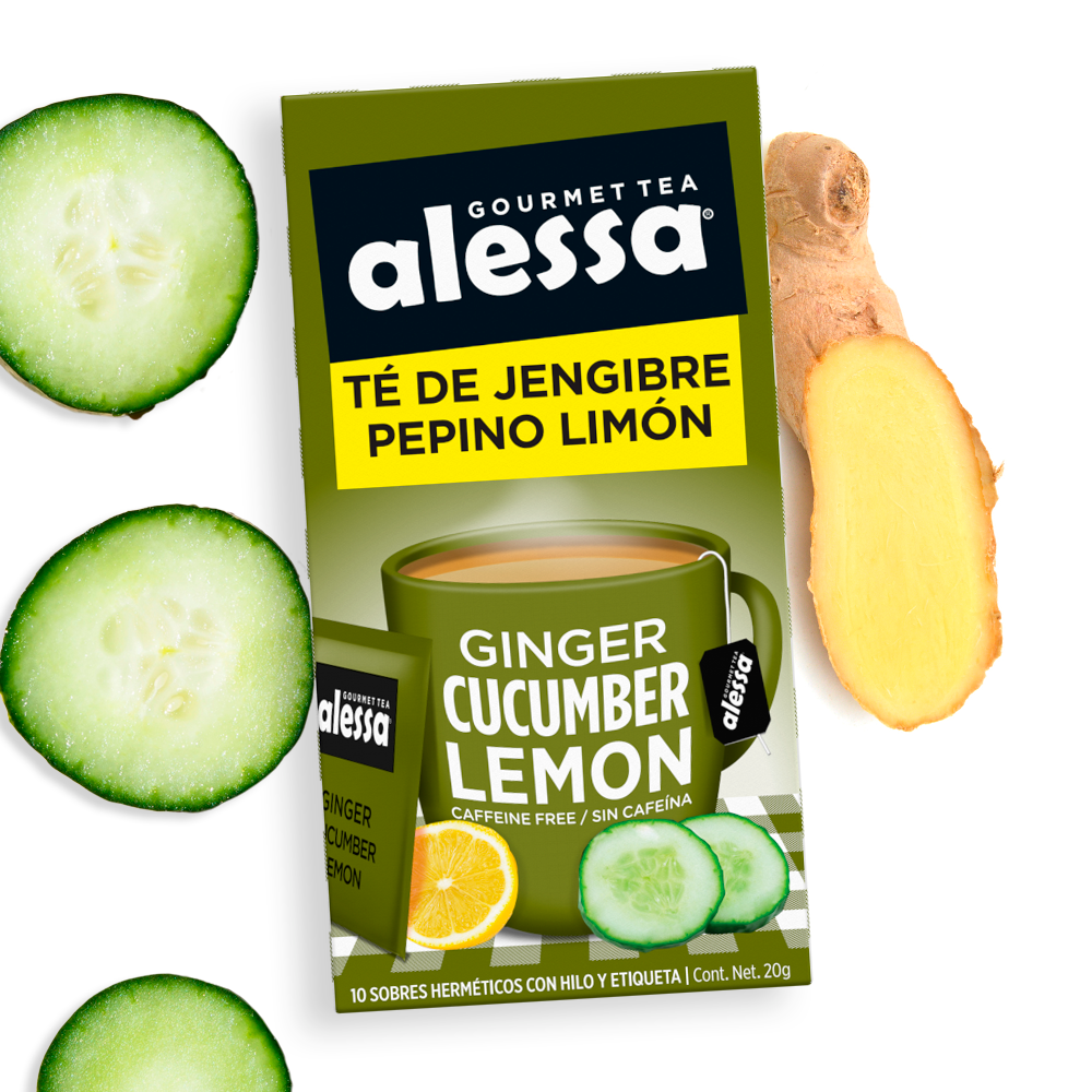 Alessa Té Gourmet Ginger Cucumber Lemon 10 sobres