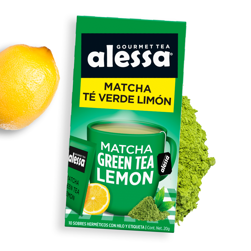 Alessa Té Gourmet Matcha Green Tea Lemon 10 sobres