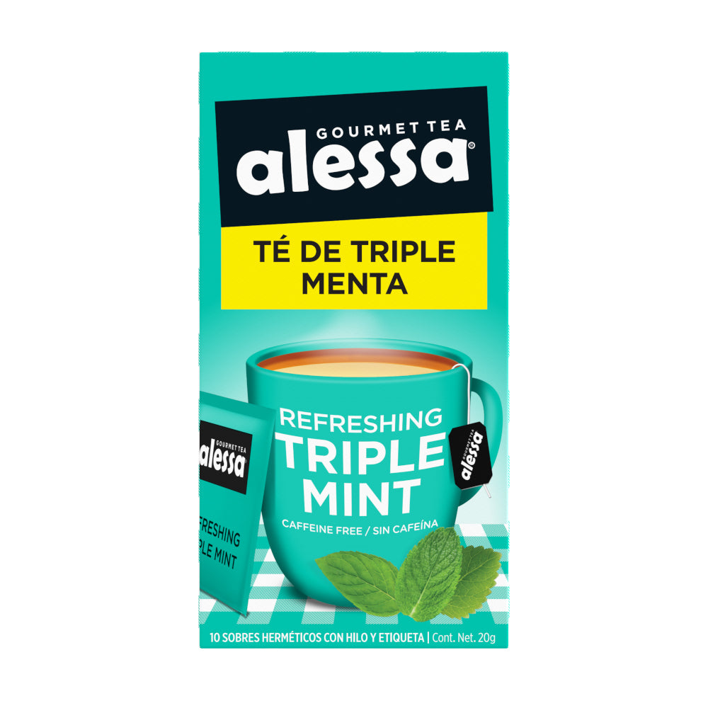 Alessa Té Gourmet Refreshing Triple Mint 10 sobres