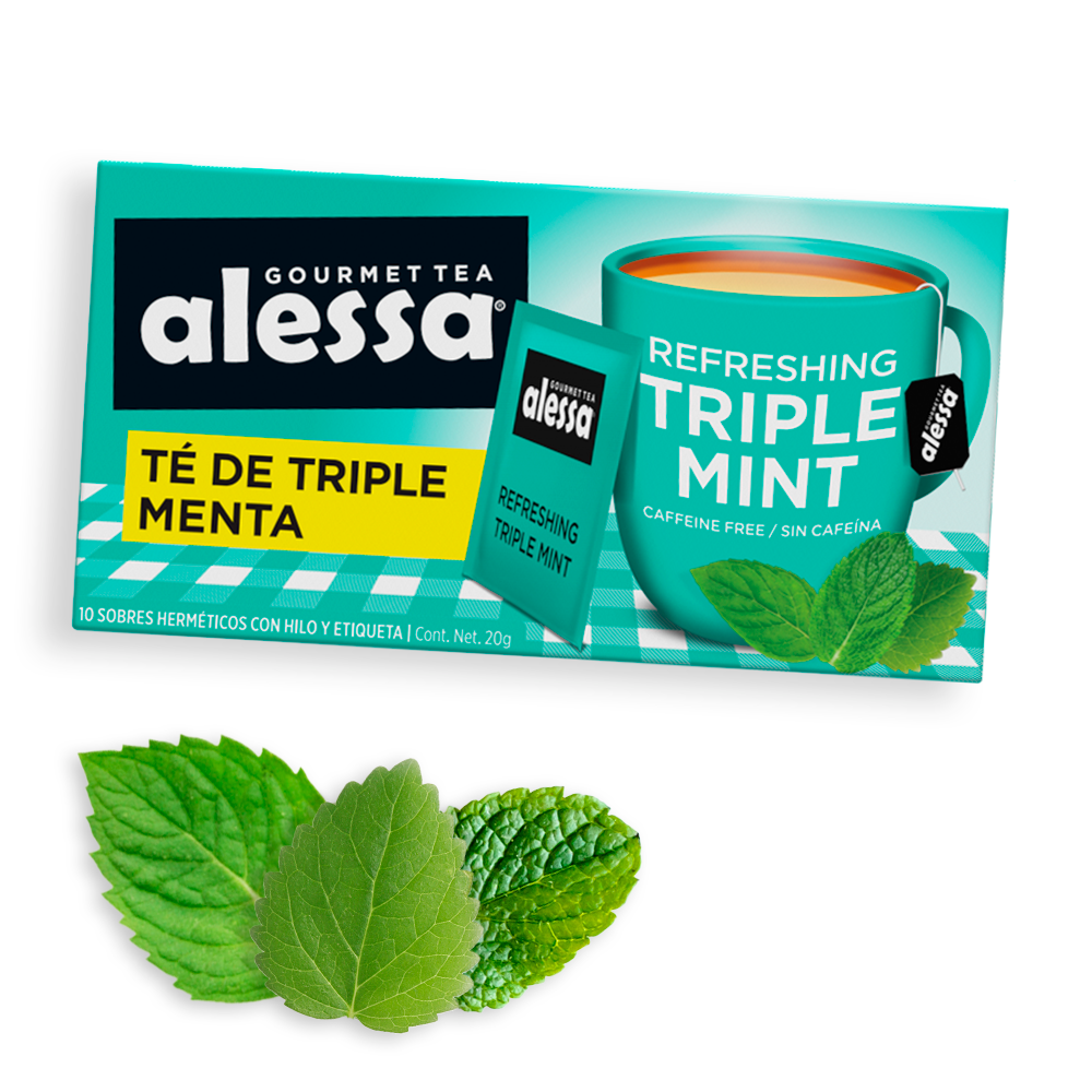 Alessa Té Gourmet Refreshing Triple Mint 10 sobres