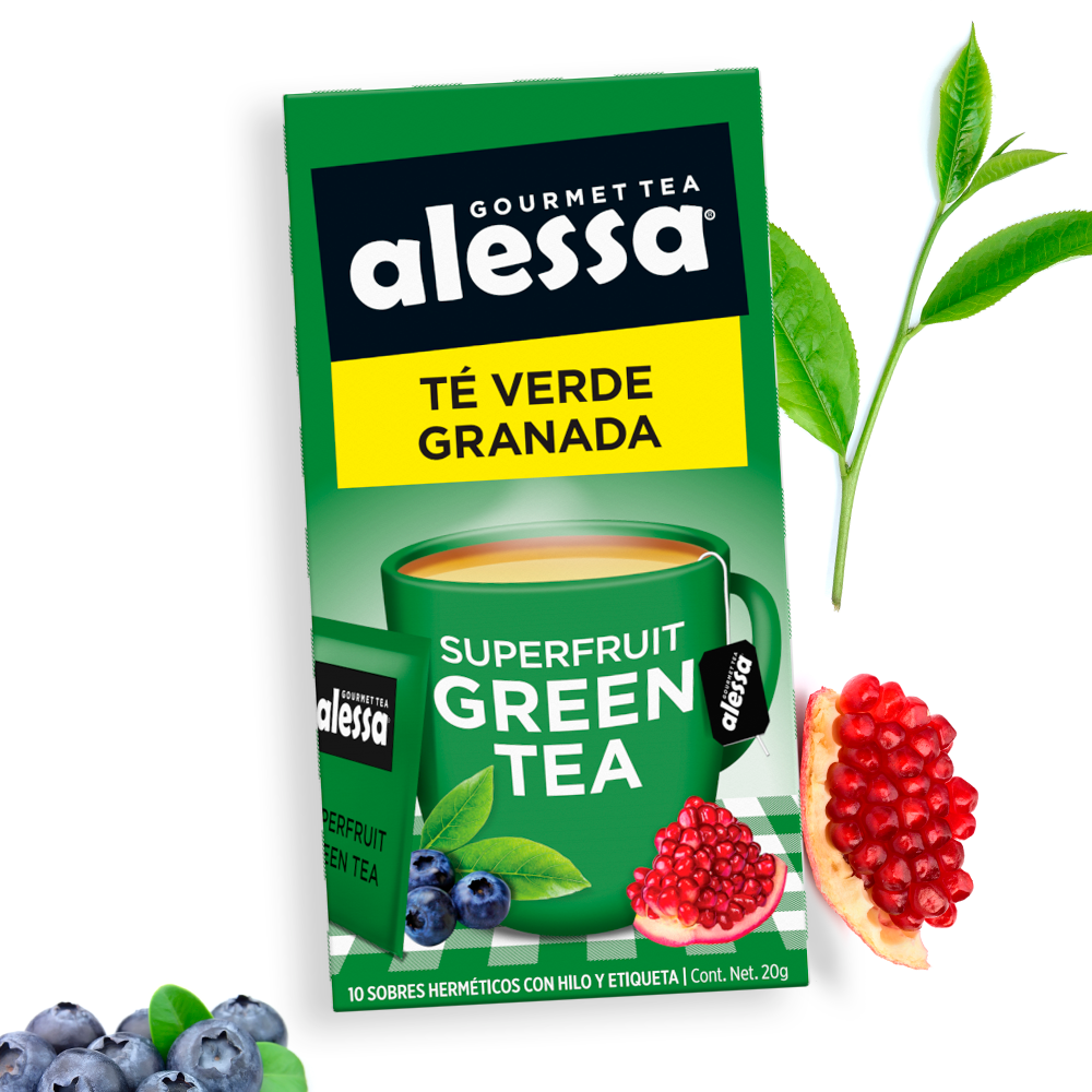 Alessa Té Gourmet Superfruit Green Tea 10 sobres