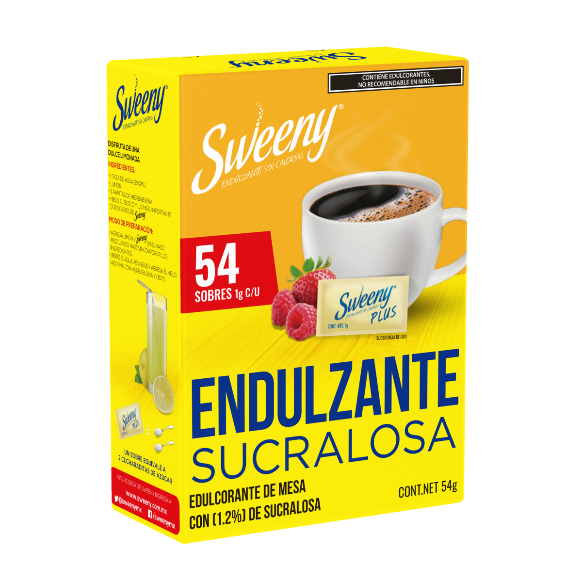 Sweeny Sustituto de azúcar Plus 54 sobres
