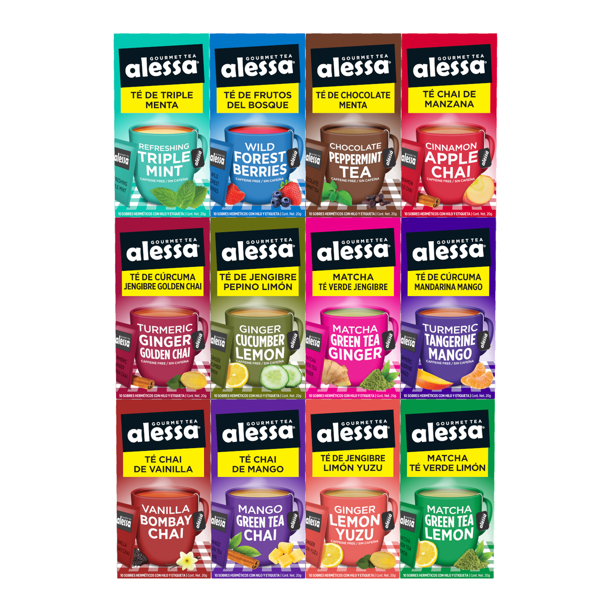 Pack Surtido Alessa 12 sabores 120 sobres