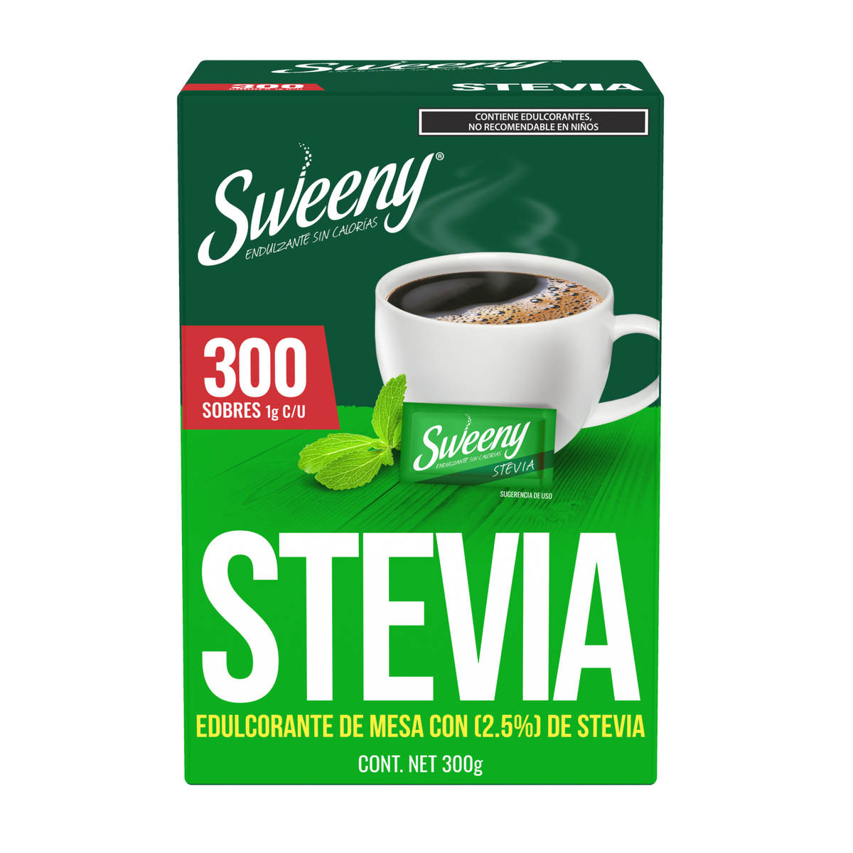 Sweeny Sustituto de azúcar Stevia 300 sobres