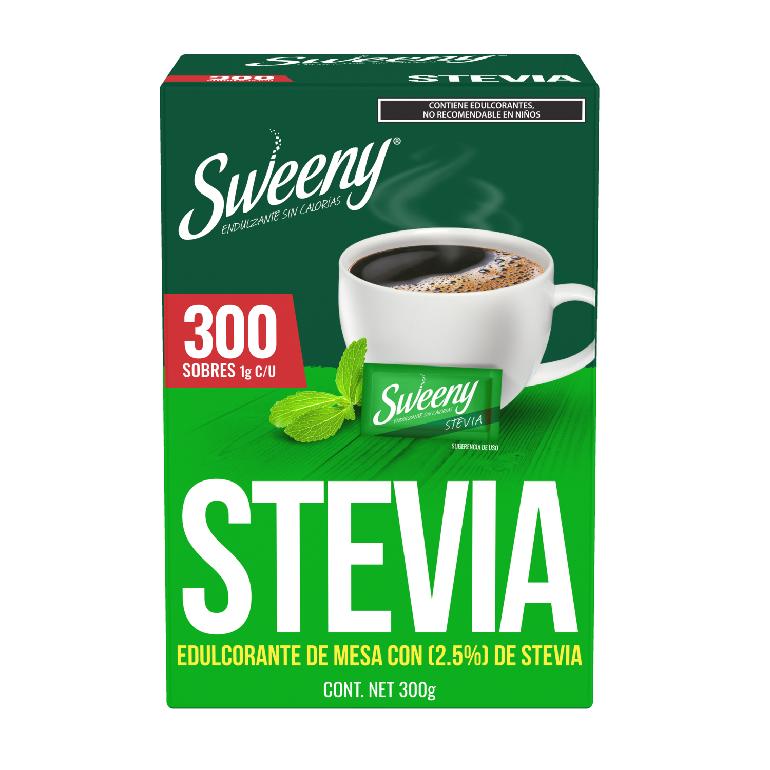 Sweeny Sustituto de azúcar Stevia 300 sobres