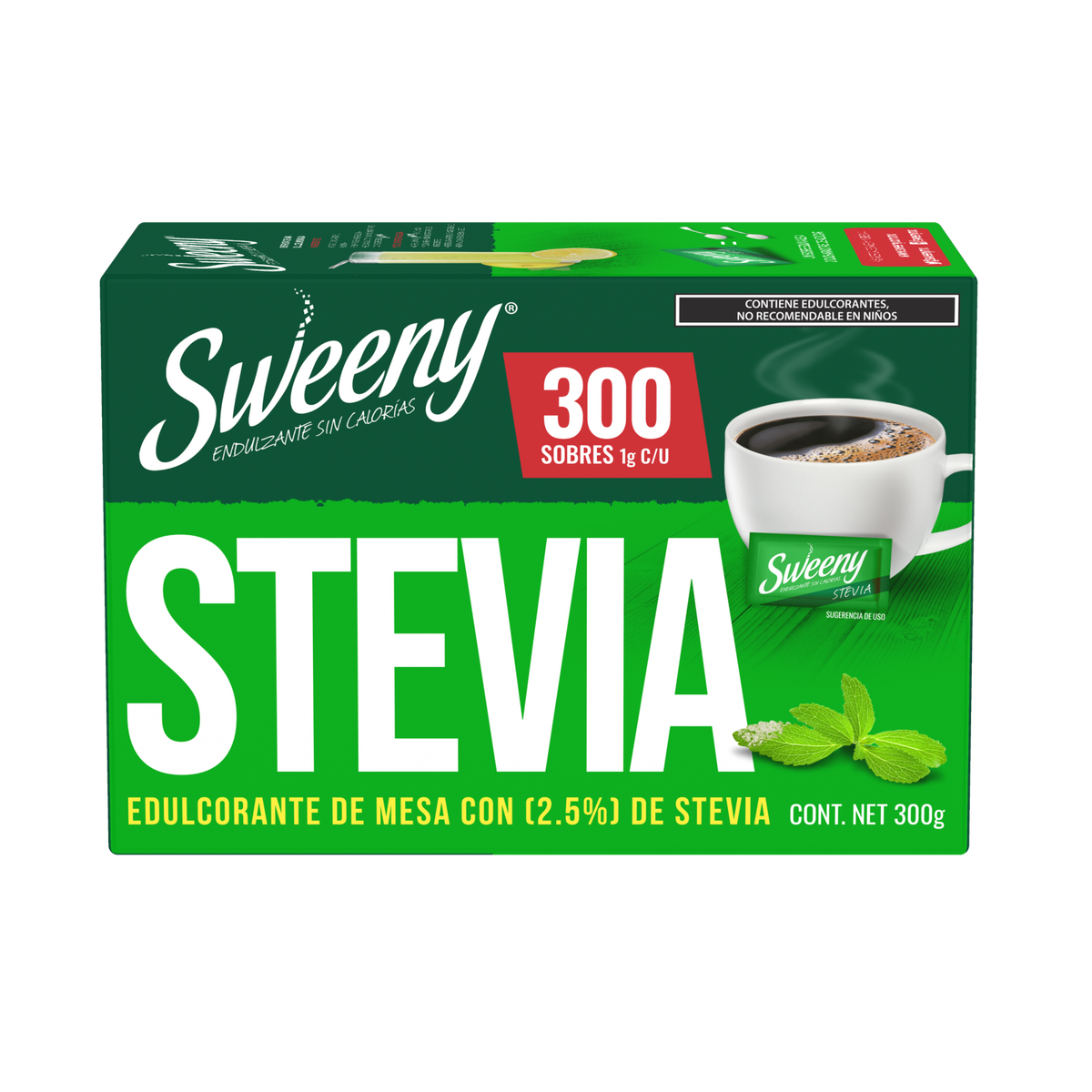 Sweeny Sustituto de azúcar Stevia 300 sobres