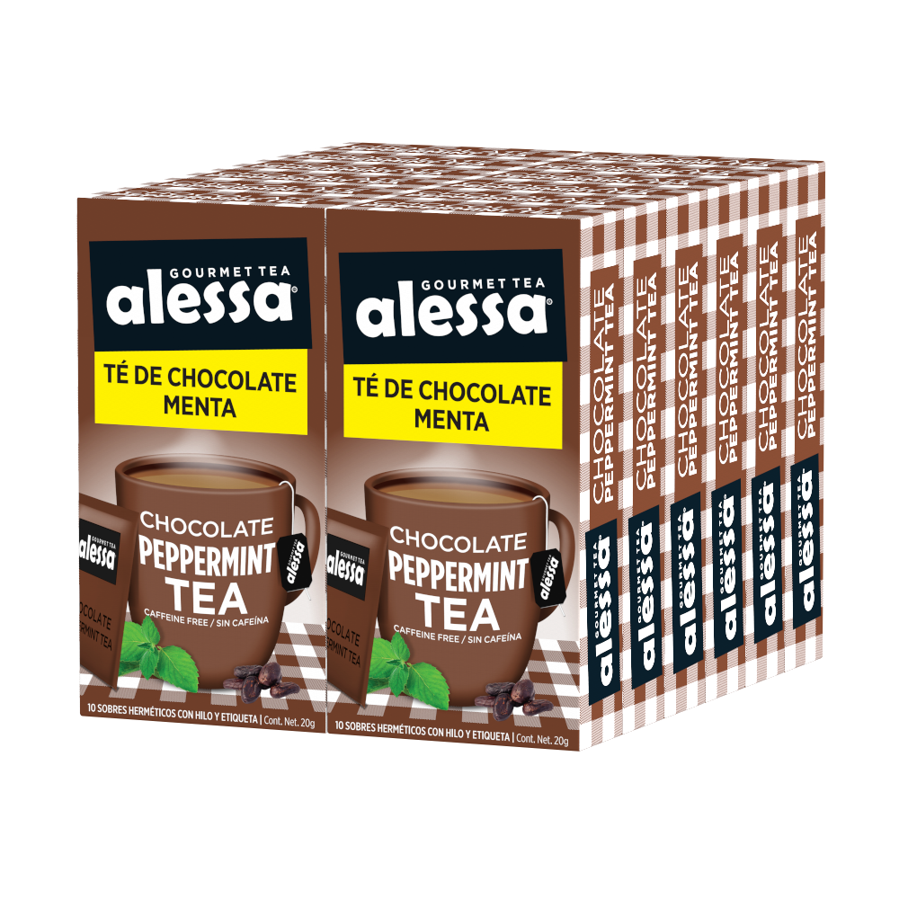 Té Gourmet Alessa Chocolate Peppermint Tea 12 Pack 120 sobres - Alessa Gourmet Tea
