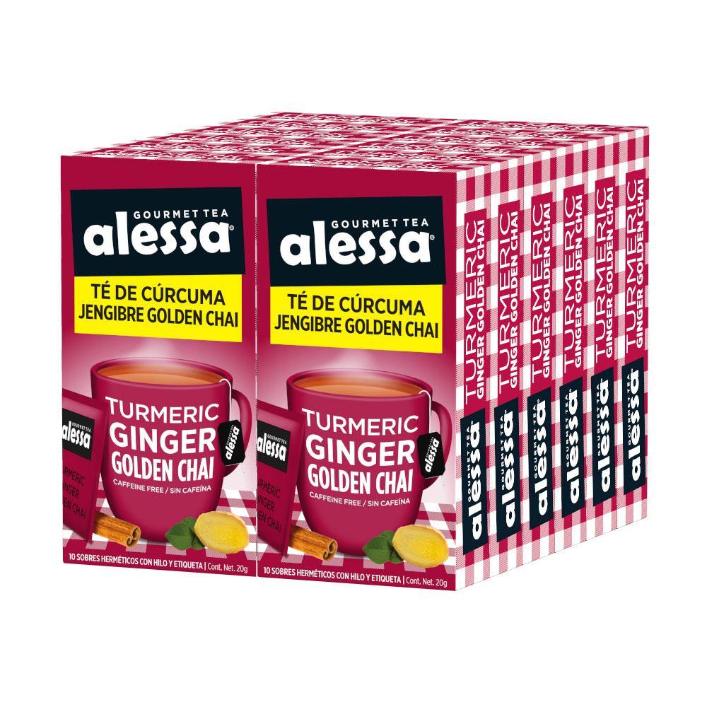 Té Gourmet Alessa Turmeric Ginger Golden Chai 12 Pack 120 sobres - Alessa Gourmet Tea