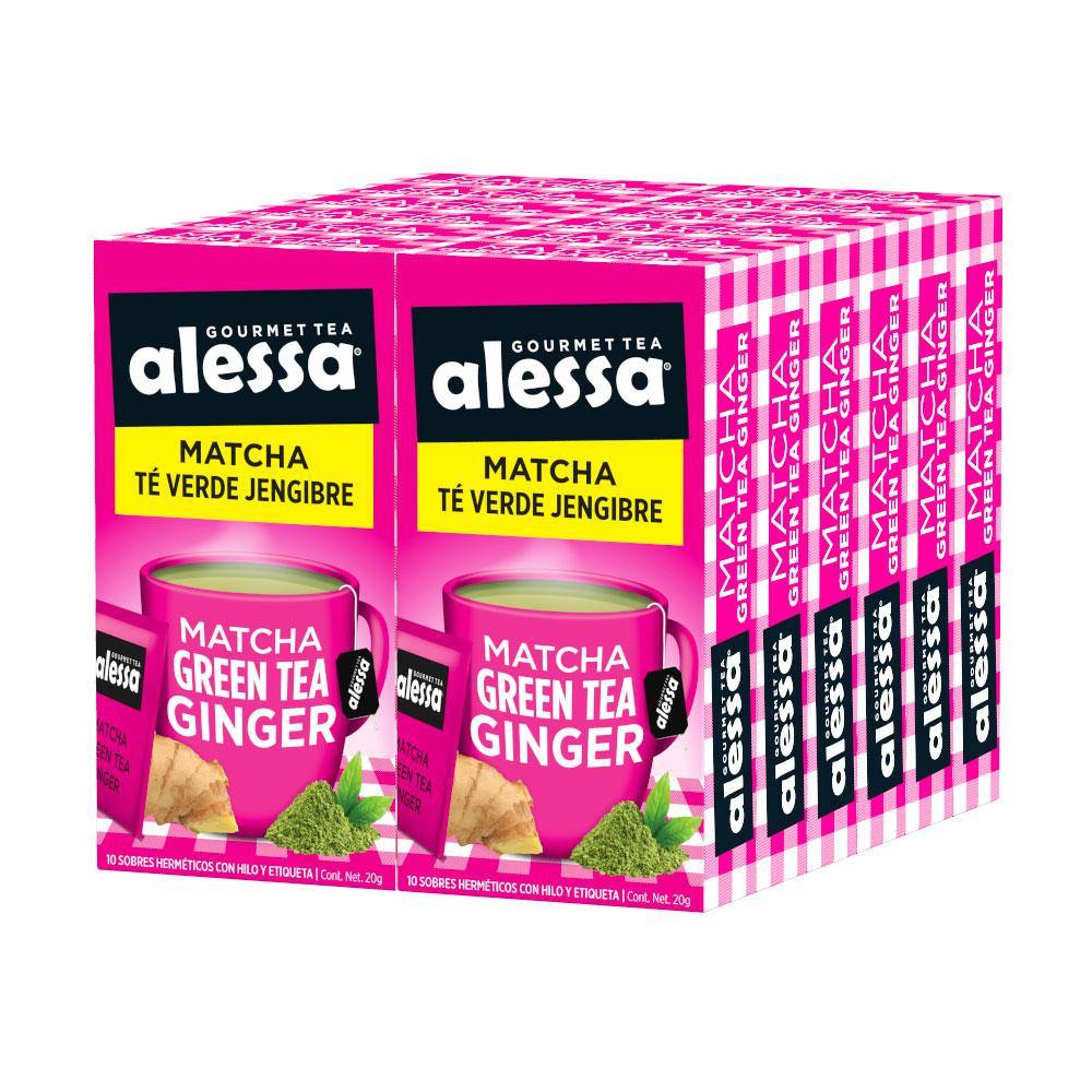 Té Gourmet Alessa Matcha Green Tea Ginger 12 Pack 120 sobres - Alessa Gourmet Tea