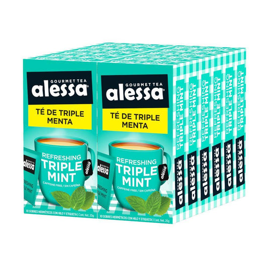 Té Gourmet Alessa Refreshing Triple Mint 12 Pack 120 sobres - Alessa Gourmet Tea