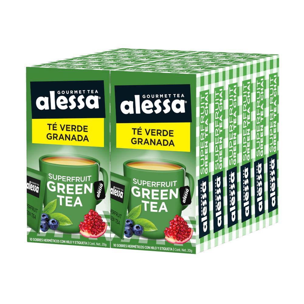 Té Gourmet Alessa Superfruit Green Tea 12 Pack 120 sobres - Alessa Gourmet Tea