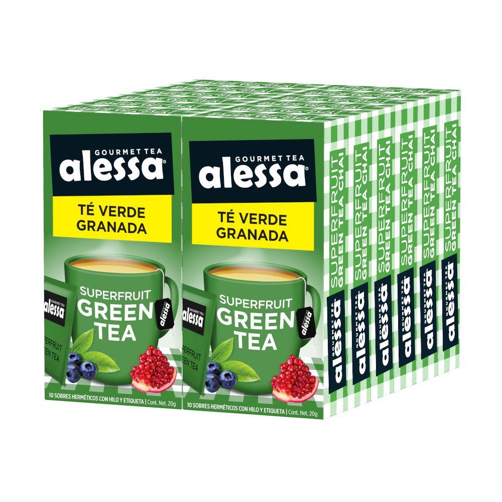 Té Gourmet Alessa Superfruit Green Tea 12 Pack 120 sobres - Alessa Gourmet Tea