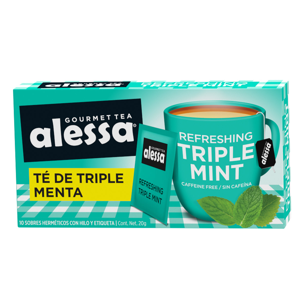 Alessa Té Gourmet Refreshing Triple Mint 10 sobres