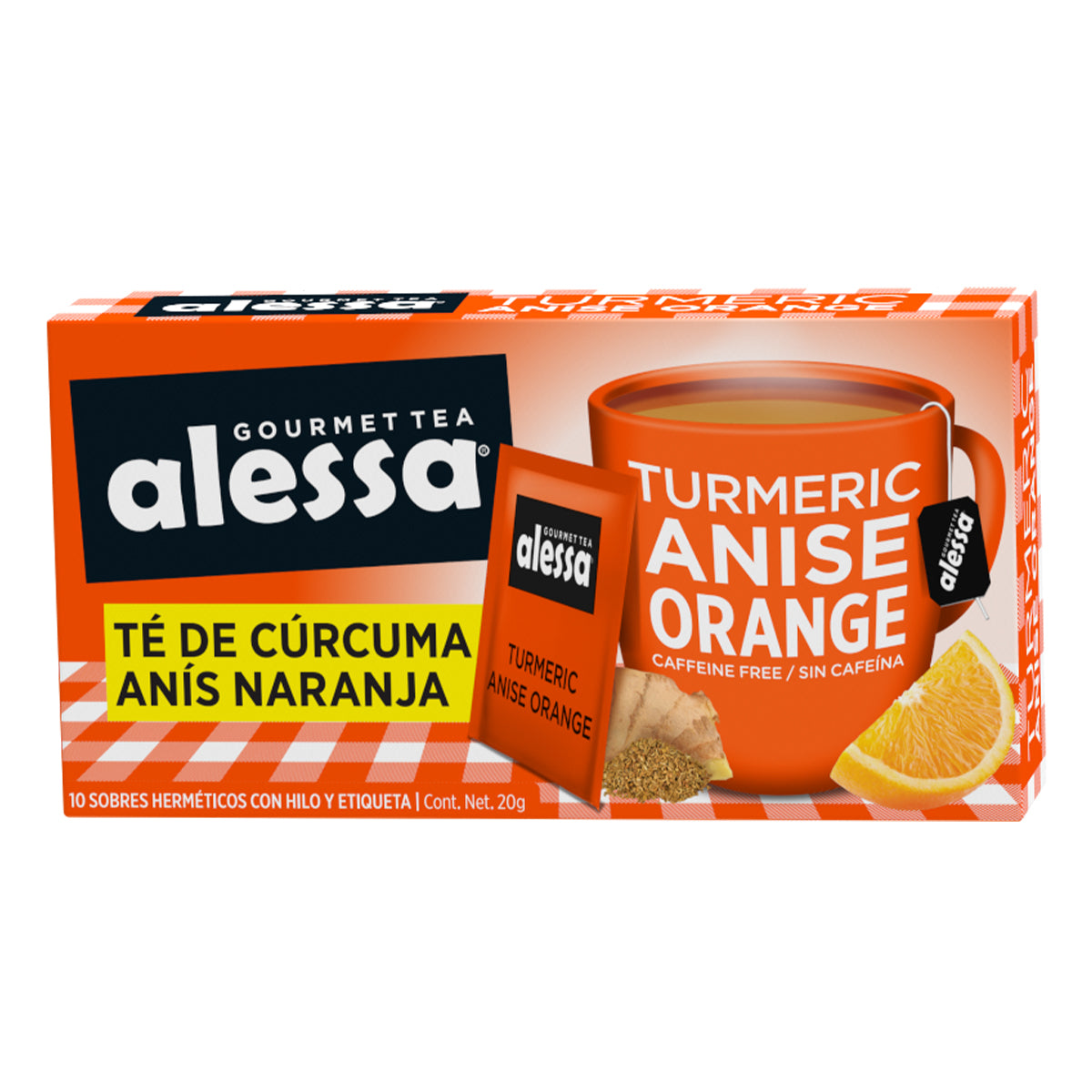 Alessa Té Gourmet Turmeric Anise Orange 10 sobres