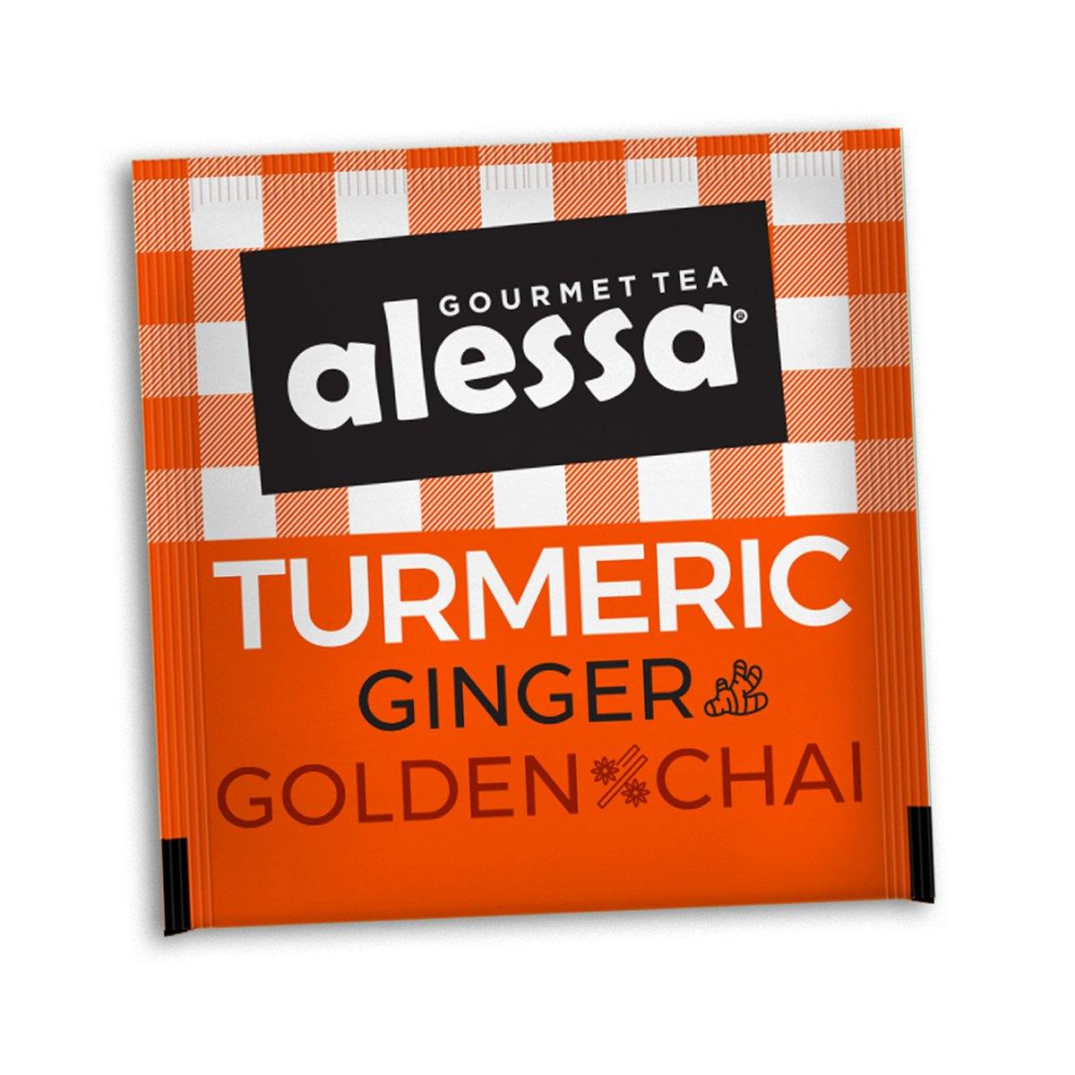 Té Gourmet Alessa Turmeric Ginger Golden Chai 12 Pack 120 sobres - Alessa Gourmet Tea