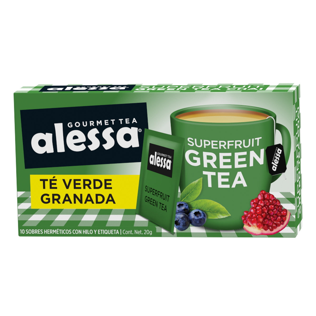 Alessa Té Gourmet Superfruit Green Tea 10 sobres