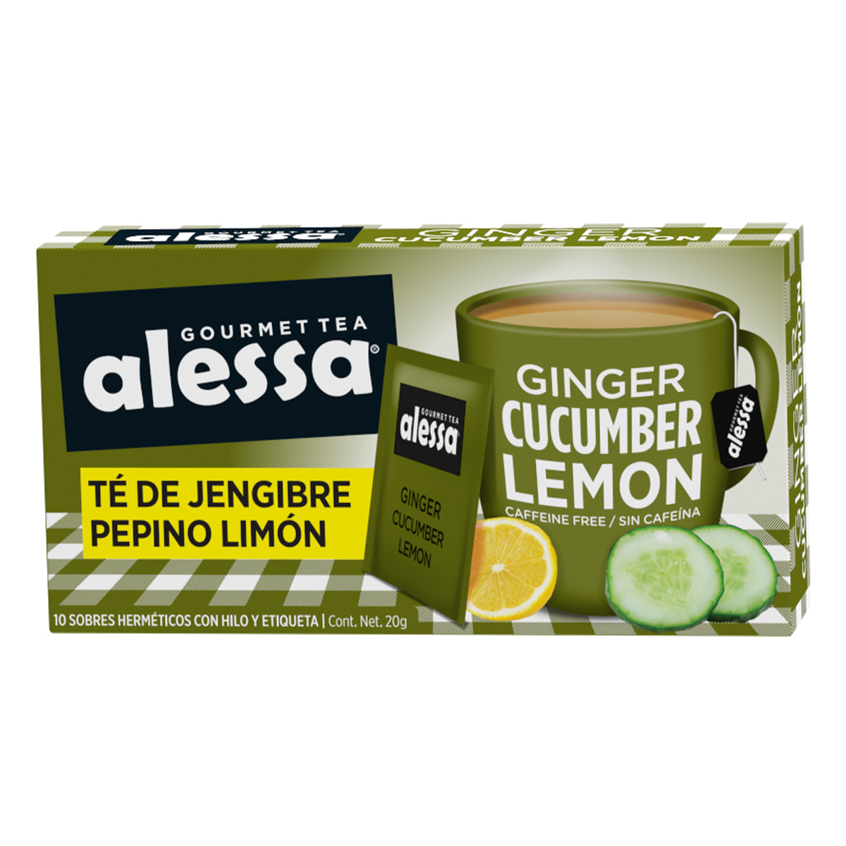 Alessa Té Gourmet Ginger Cucumber Lemon 10 sobres