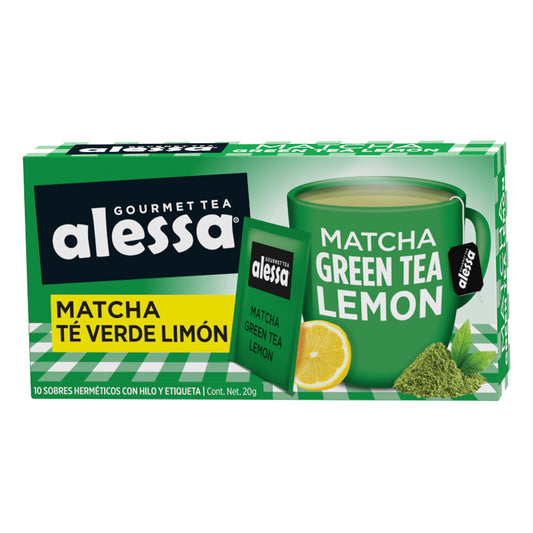 Alessa Té Gourmet Matcha Green Tea Lemon 10 sobres